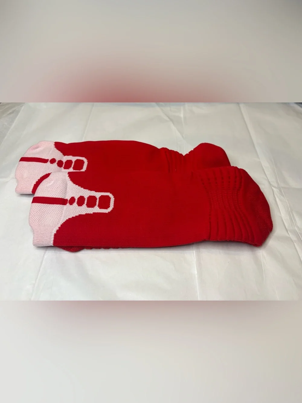 Nike Elite Vapor Crew Football Socks - Red/White XXLarge Cushioned